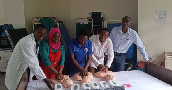 Mannequins & blood pressure machines donated by Prof. Ally Prebtani & McMaster team